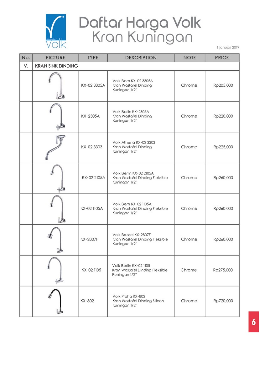 Price List Volk Vacatory
